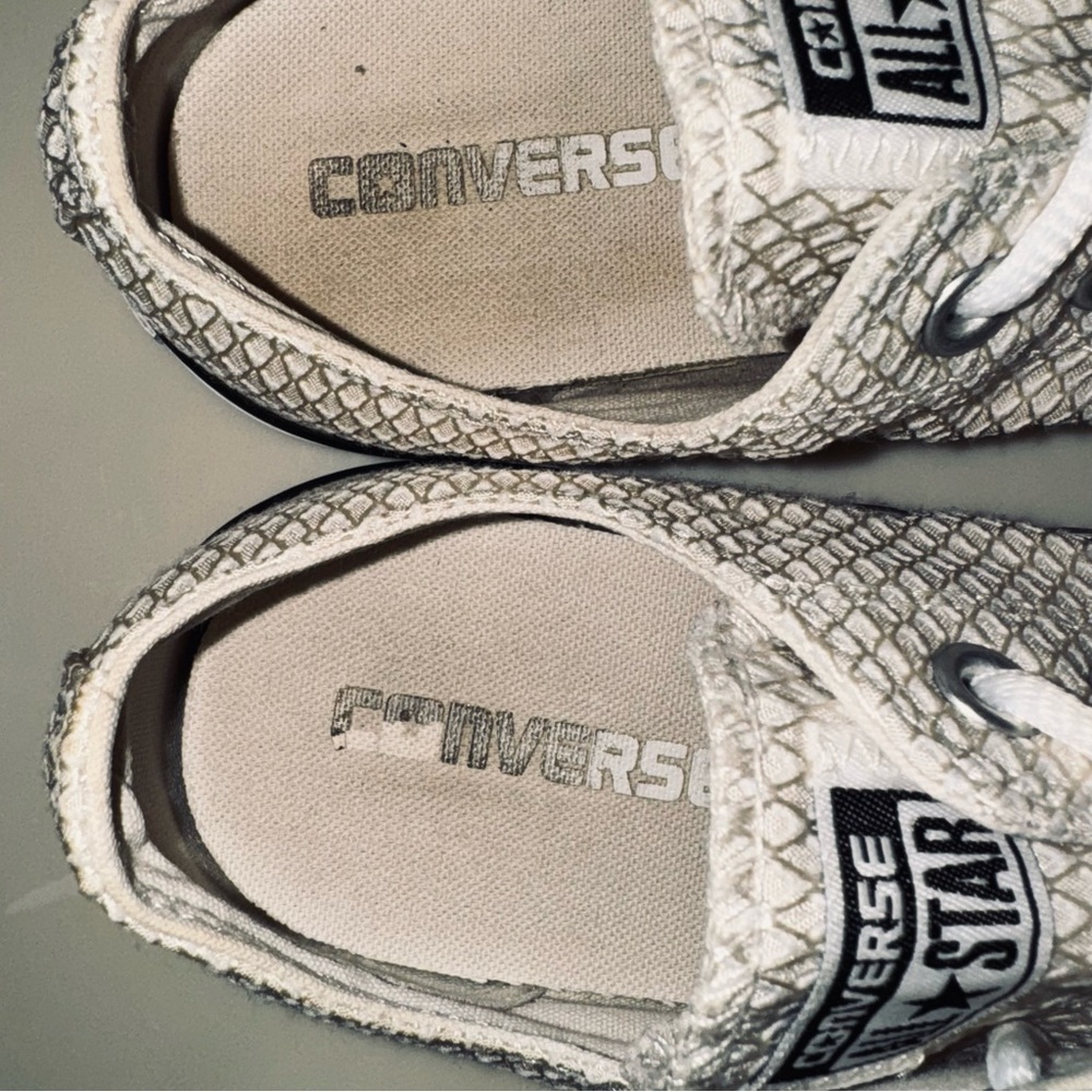 Converse Cream Waffle Print Textile Sneakers - Picture 14 of 16